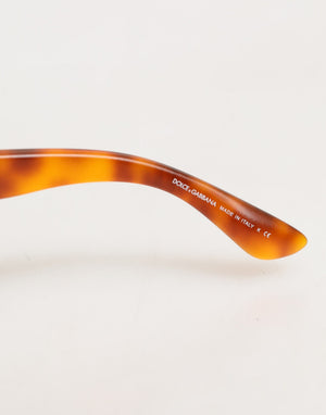 DG6089 Havana Full Rim Round Lenses Foldable Sunglasses