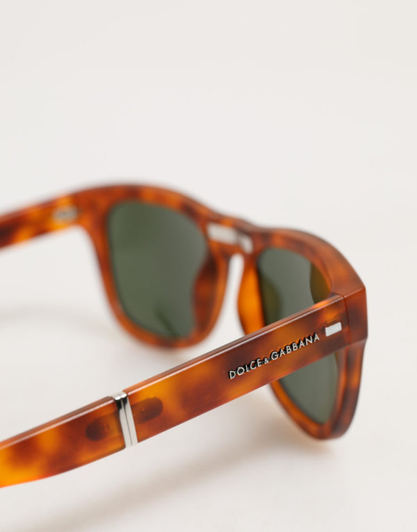 DG6089 Havana Full Rim Round Lenses Foldable Sunglasses