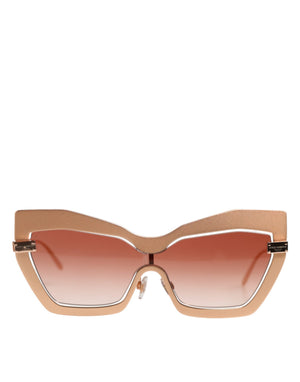 DG2224 Sand Rose Gold Cat Eye Irregular Frame Sunglasses