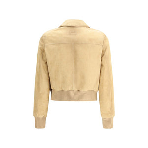 Beige Leather Jacket
