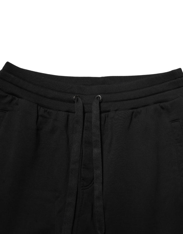 Black DG Logo Cotton Jogger Sweatpants Pants