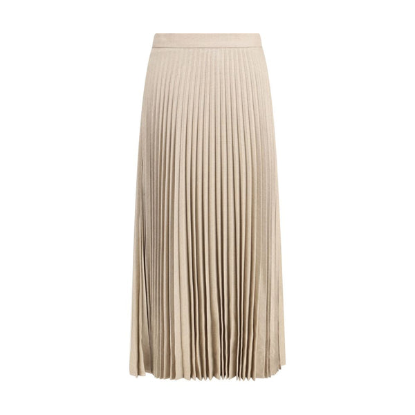 Beige Wool Long Skirt