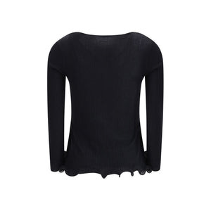 Black Fleece Wool Top
