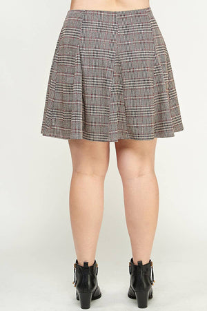 Plaid Pleated Mini Skirt