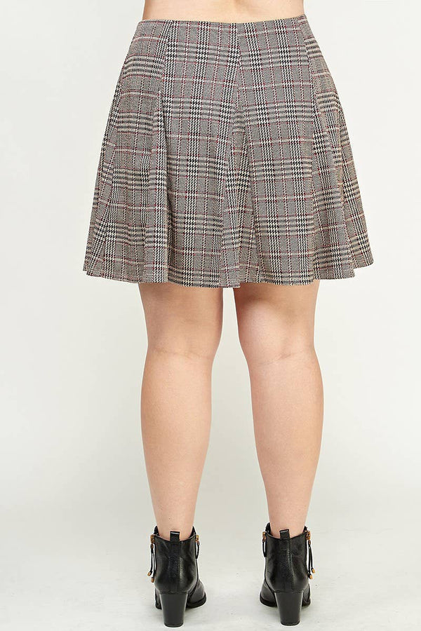 Plaid Pleated Mini Skirt