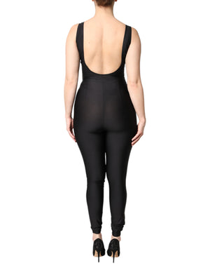 Black Sleeveless Bodycon Women Jumpsuit Dress