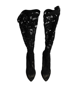 Black Pumps Taormina Lace Socks Boots Shoes