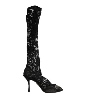 Black Pumps Taormina Lace Socks Boots Shoes