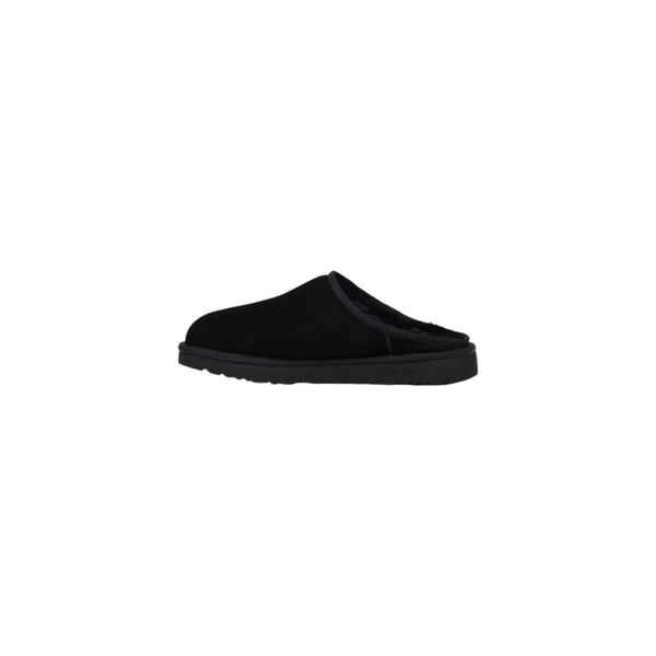 Black Suede Leather Clogs