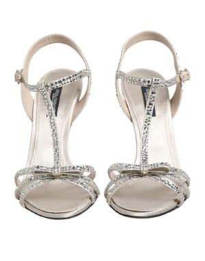 Silver Strass Ankle Strap Heels Sandals Shoes