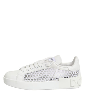 White Mesh Inserts Low Top Sneakers Shoes