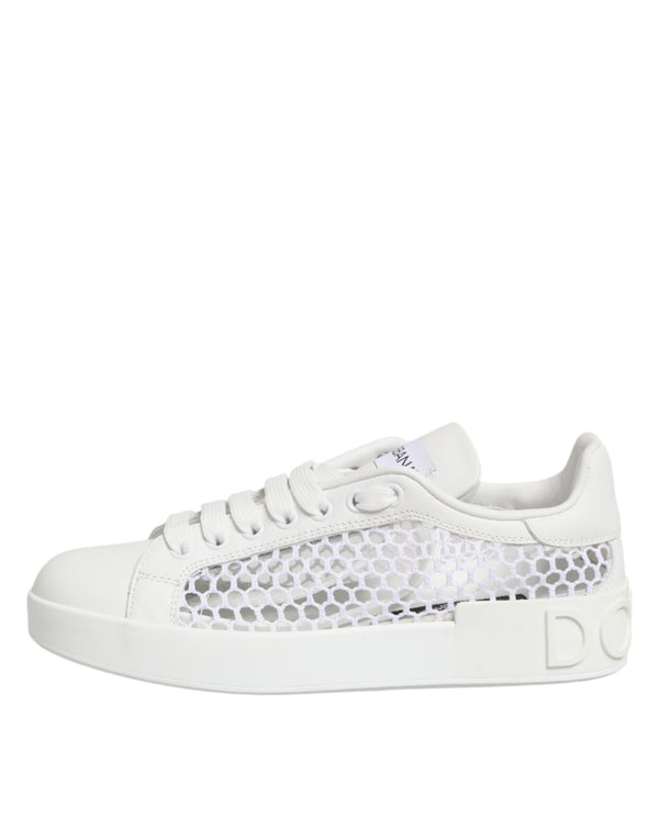 White Mesh Inserts Low Top Sneakers Shoes