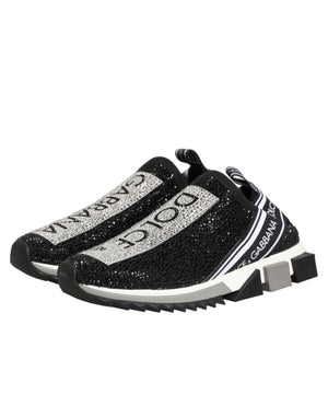 Black Silver Slip On Sorrento Sneakers Shoes