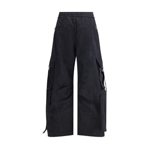 Black Cotton Cargo Pants