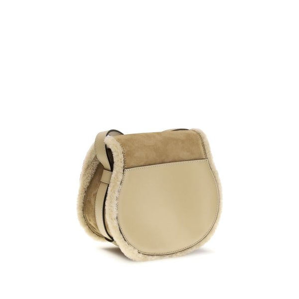 Beige Calf Leather Bos Taurus Shoulder Bag