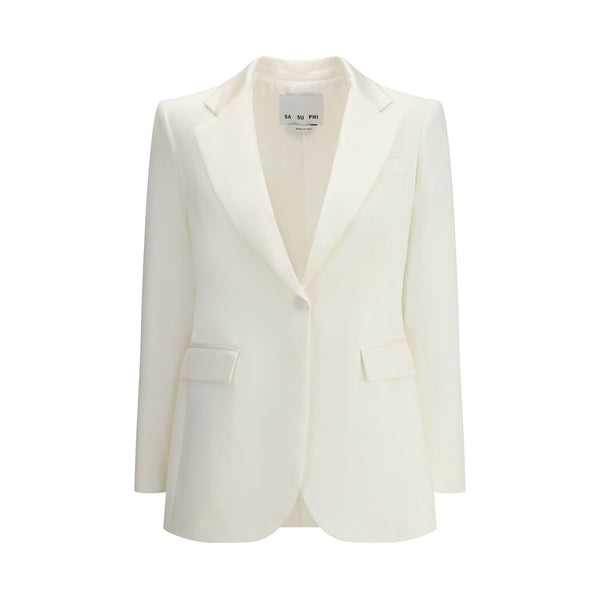 White Silk Blazer