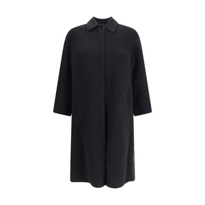 Black Fleece Wool Coat