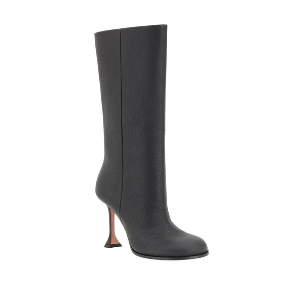 Black Calfskin High Heel Boots