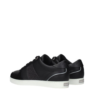 Black Leather Low Top Sneakers