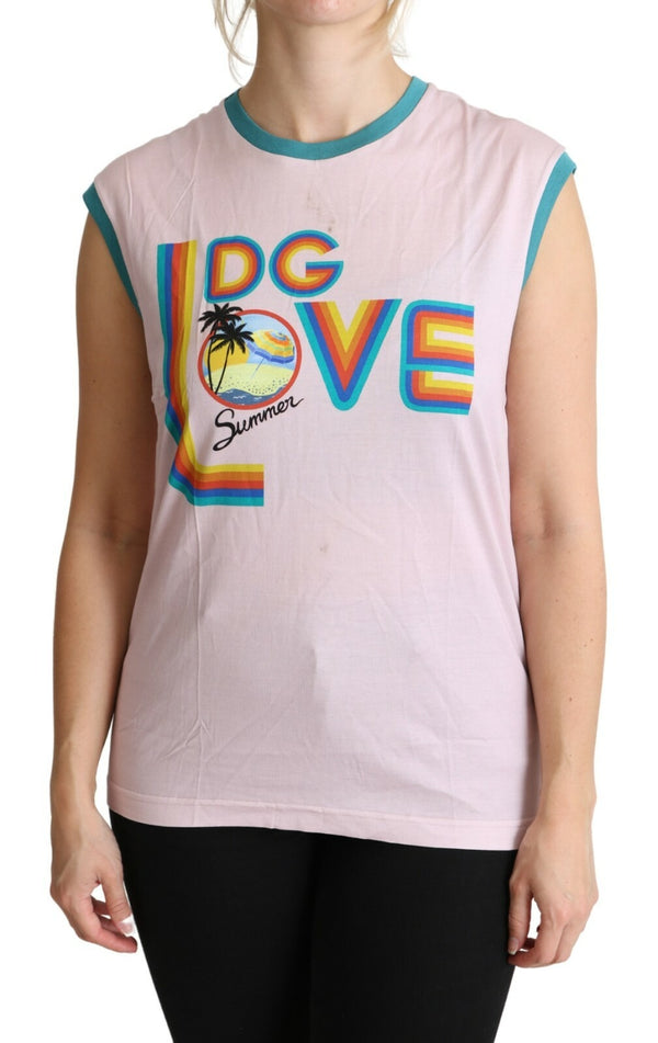 Multicolor DG Love Cotton Round Neck Tank Tops