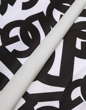 Black White DG Logo Elbow Length Mitten Gloves