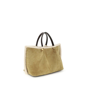 Beige Leather Shoulder Bag