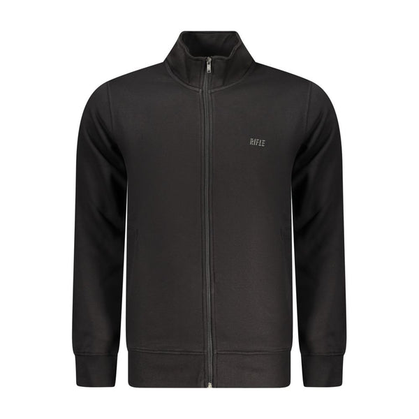 Black Cotton Men Sweatshirt