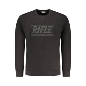 Black Cotton Men Sweatshirt