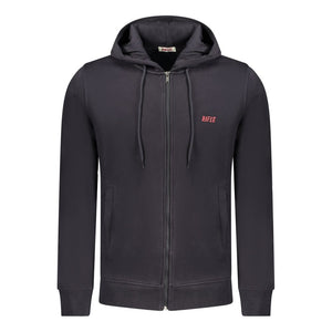 Blue Cotton Men's Hooded Sweatshirt