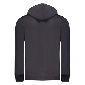 Blue Cotton Men's Hooded Sweatshirt