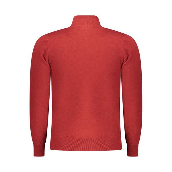 Red Polyester Men Sweater