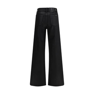 Black Cotton Flared Jeans