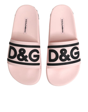 Pink Rubber Slides Sandals Beachwear Shoes
