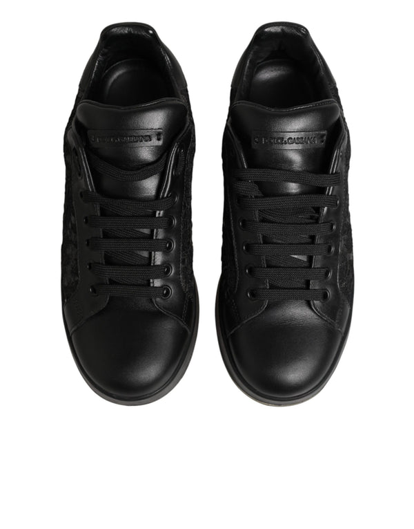 Black Floral Lace Low Top Sneaker Shoes