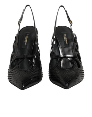 Leather High Heels Slingback Shoes