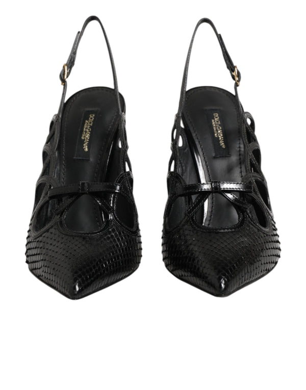 Leather High Heels Slingback Shoes