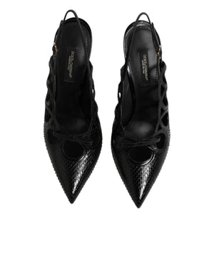 Leather High Heels Slingback Shoes