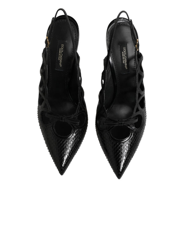 Leather High Heels Slingback Shoes