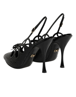 Leather High Heels Slingback Shoes