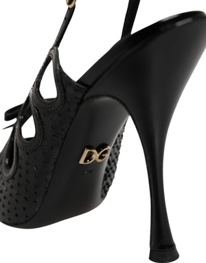 Leather High Heels Slingback Shoes