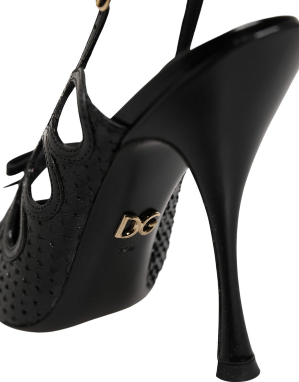 Leather High Heels Slingback Shoes