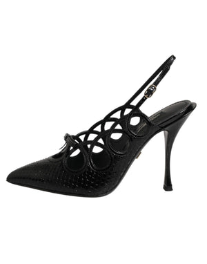 Leather High Heels Slingback Shoes
