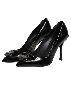 Black Bag Embellished Heels Pumps Shoes