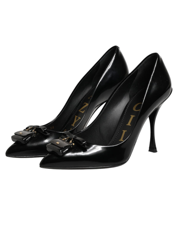 Black Bag Embellished Heels Pumps Shoes