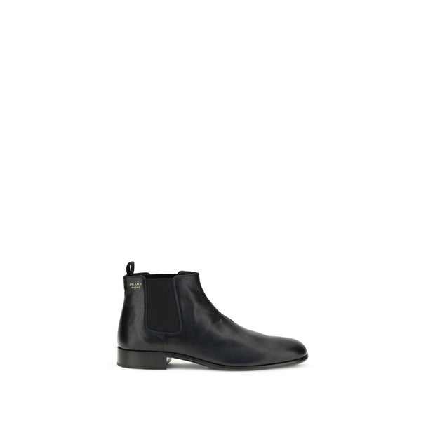 Black Calf Leather Bos Taurus Ankle Boots