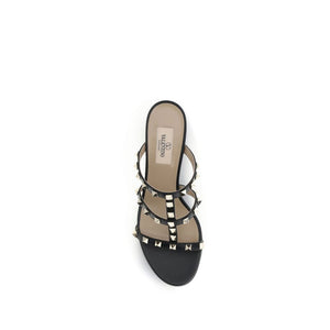 Black Calf Leather Bos Taurus Platform Sandals