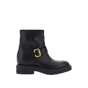 Black Calfskin Ankle Boots