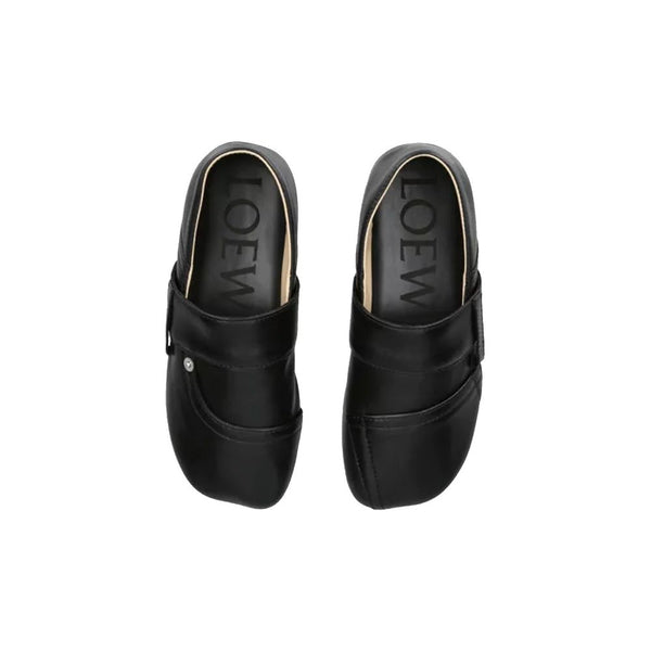 Black Calfskin Slippers