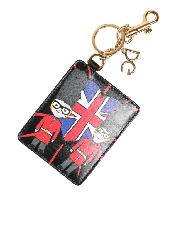 Black Leather #DGLovesLondon Cardholder Coin Case Keyring