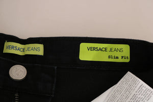 Dark Black Dora Slim Fit Denim Pants